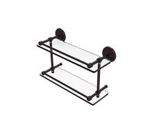 Allied Messing MC/16-gal-abz Monte Carlo 40,6 cm doppelten Glas Regal mit Galerie-Schiene, antik Bronze
