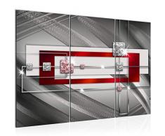 Bilder Abstrakt Wandbild 120 x 80 cm Vlies - Leinwand Bild XXL Format Wandbilder Wohnzimmer Wohnung Deko Kunstdrucke Rot 3 Teilig - MADE IN GERMANY - Fertig zum Aufhängen 020931a