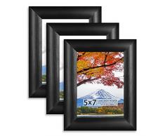 Langdons Crestwood Collection Bilderrahmen, Wandhalterung, Tisch, Hoch- oder Querformat, Crestwood Collection, Holz, Schwarz, 5x7 (3 Pack)