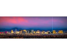 Las Vegas Skyline bei Dämmerung Farbe City Downtown x 30.48 cm es 91.44 cm es ungerahmt Panorama Fototapete Foto, Bild, Poster, Standardgröße