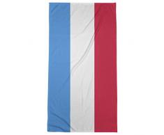 ArtVerse NFS Tennessee Strandtuch mit roten Fußballstreifen, Mikrofaser, 36 x 72, Blaue Seite und weiße Mitte