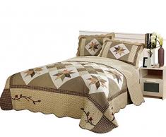 Brandream Queen Size Luxus Patchwork gesteppt Tagesdecke Baumwolle Quilts Set, Baumwolle, B, Queen