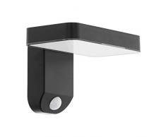 EGLO LED Außenleuchte Pastion, 1 flammige Außenlampe mit Bewegungsmelder, Solar-Wandlampe aus Kunststoff in Schwarz, warmweiß, Eckmontage möglich