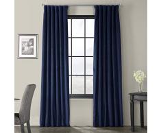 HPD Half Price Drapes VPCH-181208-108 Signature Blackout Velvet Vorhang (1 Panel), 50 x 108 cm, Union Blue