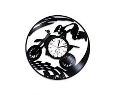 Kovides Motorrad Wanduhr Vintage Bike Geschenk für Ehemann Motorrad Vinyl Schallplatte Wanduhr Fahrrad Fahrrad Weihnachten Geschenk für Ihn Motorrad Uhr 12 Zoll Motorrad Uhr Fahrrad Vinyl Wanduhr