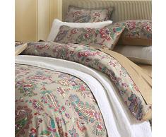 brandream Paisley Print Luxus Steppdecke Bezug und kissenrollen 3-teiliges Damast Bettwäsche Set Bohemian Medaillon 800tc Ägyptische Baumwolle Satin (Zwei, Pink), baumwolle, graugrün, 3pc-Queen