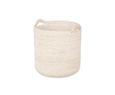 Kouboo Laguna rund Rattan Aufbewahrungskorb, weiß