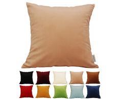 tangdepot massiv Samt Überwurf Kissen Bezug/Euro Sham/Kissen Sham, Super Weich Kissen, viele Farbe & Größe Optionen, Samt, Camel, 30,5 x 30,5 cm