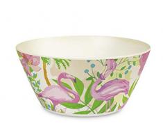 H&H 727054 Flamingo Salatschüssel, Bambusfaser, 25.5cm