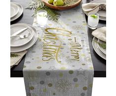 Family Decor Leinen Jute, Tischläufer, Kommode Schals, helle Mandala-Blumenküchen, Tischläufer für Abendessen, Urlaub, Partys, Hochzeit, Events, Dekoration – 13 by 70 Inch Christmas-013fad7666