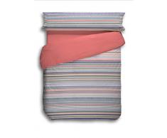 Stilia 3-teiliges Bettwäscheset, Bettbezug + Kissenbezug + Spannbettlaken, Zoe (135 cm 220 x 240 cm), Korallenrot