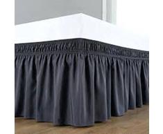 Threads Collection Presents 600 Fadenzahl – Falten & farbbeständige – Ägyptische Qualität Drei Stoff Seiten Easy On/Easy Off und Elastic um Bett Rock mit 15 Zoll Drop – Queen – Weiß Crib-Baby Bed blaugrün