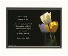 Daughter in Law Geschenk mit Welcome to the Family Gedicht. White Tulip Foto, 8 x 10 Double mattierte. Spezielle Schwiegertochter Hochzeit, Bridal Dusche Geschenk. Great Weihnachten, Geburtstag Geschenke.