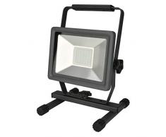 UNITEC LED Strahler tragbar 30 Watt, 2400 Lumen, 3 Meter Zuleitung, Baustrahler, 6500 Kelvin, Anthrazit, IP65, Aluminiumdruckguss, Sicherheitsglas, Energieeffizienzklasse A+