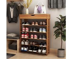 sogesfurniture Schuhregal 5-stöckig 29,5 Zoll BHUS-L24 braun (Teak)