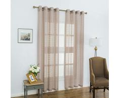Aquazolax Leinenvorhang, halbtransparent, gestreift Modern L84 Linen Sheer 5| Striped| Coffee