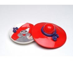 ATD® 41817 12,4 cm Elegant Bunte Katze Motto Schmuckkästchen