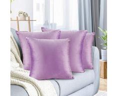 Nestl Bedding Überwurfkissenbezug, weich, quadratisch, dekorativ, Samt, Kissenbezug für Sofa, Couch, Schlafzimmer, S Modern 4 - 16x16 lavendel