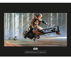 Komar Wandbild Star Wars Classic RMQ Endor Speeder | Kinderzimmer, Jugendzimmer, Dekoration, Kunstdruck | ohne Rahmen | WB138-40x30 | Größe: 40 x 30 cm (Breite x Höhe)