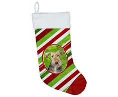 Carolines Treasures Weihnachtsstrümpfe Airedale Terrier, gestreift, Mehrfarbig