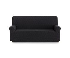 Blindecor Picasso Schutzhülle aus elastischem Sofa 4 Sitzer, Stoff, Schwarz, 90 x 210 x 100 cm