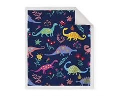 Jekeno Sherpa Decke, bequem, warm, für Kinder, Jungen, Couch/Bett, Sofa, 127 x 152 cm Dinosaurier