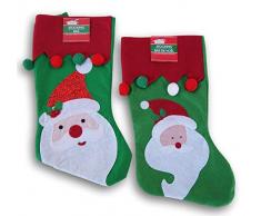 Christmas House Weihnachtsstrümpfe Weihnachtsmann aus Filz, 39,4 cm, 2 Stück