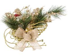 Transpac Holzschlitten für Weihnachten, goldfarben