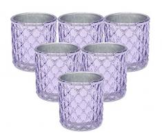 Ms Lovely Teelichthalter, gesteppt, groß, 15,2-7,6 cm hoch Lavendel