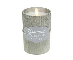 Pavilion Gift Company Pavillon – Grandma – Realistische LED-Flammkerze silberfarben
