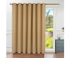 BGment Sichtschutz Verdunkelungsvorhänge für Schiebetür Glastür Ösen Thermoisoliert Verdunkelung Raumteiler Vorhang für Wohnzimmer 1 Panel 8.3ft W x 7ft L Khaki