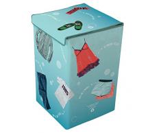 Auswirkungen Paris 18718 Becken Wäschekorb Geschichte von Wäsche quadratisch Polypropylen Blau 35 x 35 x 58 cm