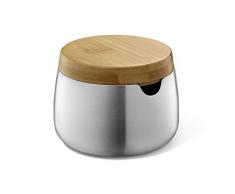 ZACK 20865 BEVO Zuckerdose, Edelstahl matt und geölter Bambus