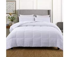 WhatsBedding Weiße Daunen Alternative Schmusetuch doppelseitig/leicht/Box genäht – Ganzjahres-Bettwäsche, freistehend cal-King104 x96 weiß