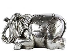 Urban Trends Dekofigur Elefant liegend, aus Kunstharz, verchromt, silberfarben