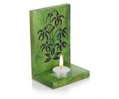 Hashcart Colorful Tree of Life Gravur aus Holz Tisch Cum Wand Teelichthalter – für Geschenk/Home Décor