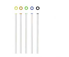 KOCH Glas Trinkhalm, gerade, farbig sortiert, 5er Set