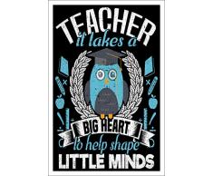 Poster It Takes a Big Heart to Help Shape Little Minds Teacher, 30,5 x 45,7 cm, inkl. weißer Bordüre