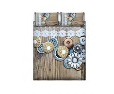 Sogni e Capricci Träume und Zufällen plsec59 Schmuckset Bett, 100% Baumwolle, Weiß, Doppelbett, 47 x 35 x 4 cm