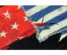 deco-mat Designer Fussmatte für Haustür, Flur, Innen und Aussen | Fussmatten rutschfest und waschbar | Praktische Schmutzfangmatte – Fußabtreter | Fussabstreifer – SCHWARZ ROT 40 x 60 cm