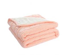 uxcell Zopfmuster-Überwurf, Decke, 127 x 152,4 cm, für alle Jahreszeiten, weicher, wendbarer Fleece-Überwurf für Sofa oder Couch – Heimdekoration, gestrickte Decken 50 x 60 rose