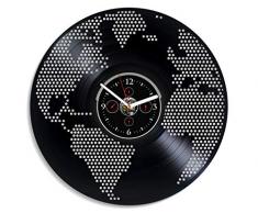 Kovides Vintage Vinyl Schallplatte Retro Wanduhr Erde Continent Wanduhr World Art Wanduhr 30,5 cm Geburtstag Geschenk Continent Geschenk Neujahr Geschenk Continent Art Home Decor LP Uhr Continent