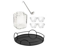 Saveur et Dégustation ka2221 Koffer-Salat Fruit mit Schale, Tablett und Schöpfkelle, Edelstahl, transparent, 36 x 28 x 36 cm