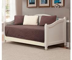 MK Collection 5 moderne Tagesdecke Tag Bett geprägt Wende Kaffee/Beige Massiv Neu