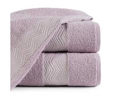 Eurofirany Handtuch Baumwolle Rosa Zickzack Muster Metallnaht Metall Bordüre Set 3-er Pack Oeko-Tex, 70X140cm, 3