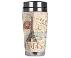Mugzie 402-MAX Paris Stainless Steel Travel Mug with Insulated Wetsuit Cover, 20 oz, Black by Mugzie