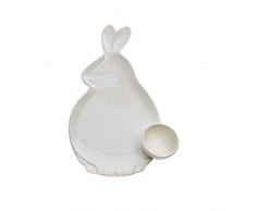Mud Pie 41800003 Chip- und Dip-Set Osterhase, One size, weiß