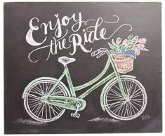 Primitives by Kathy Kreidetafel Schild, 30,5 x 25,4 cm, schwarzer Hintergrund/weißer Druck