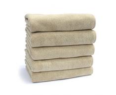 IWEIK Handtücher Mehrzweck Mikrofaser Weich Schnell Trocknend Travel Gym Home Hotel Büro Waschlappen 5er Pack (35,6 x 76,2 cm) Beige