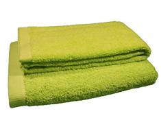 Pit-roig Calada Handtuch-Set, Baumwolle, Pistazie, Waschbecken, Dusche, 2 Stück